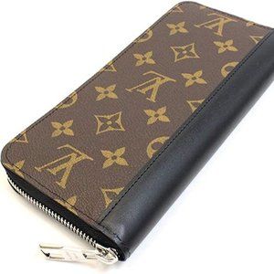 Monogram Zippy Vertical M60109 Macassar Long Bi-fold Wallet